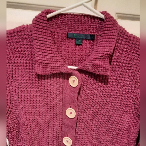 Boden Girls Purple Cashmere/Angora Blend Button Down Cardigan Sweater size 10 - Picture 6 of 12